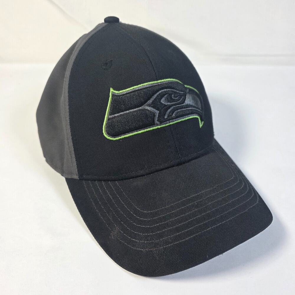 Seattle Seahawks NFL Team Apparel Adjustable Hat Cap Men NFL Football Black Gray